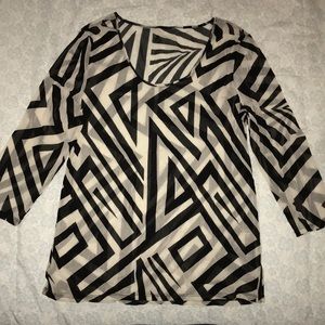 Calvin Klein sheer, cool, modern top. Black/white. Bought in 2000s